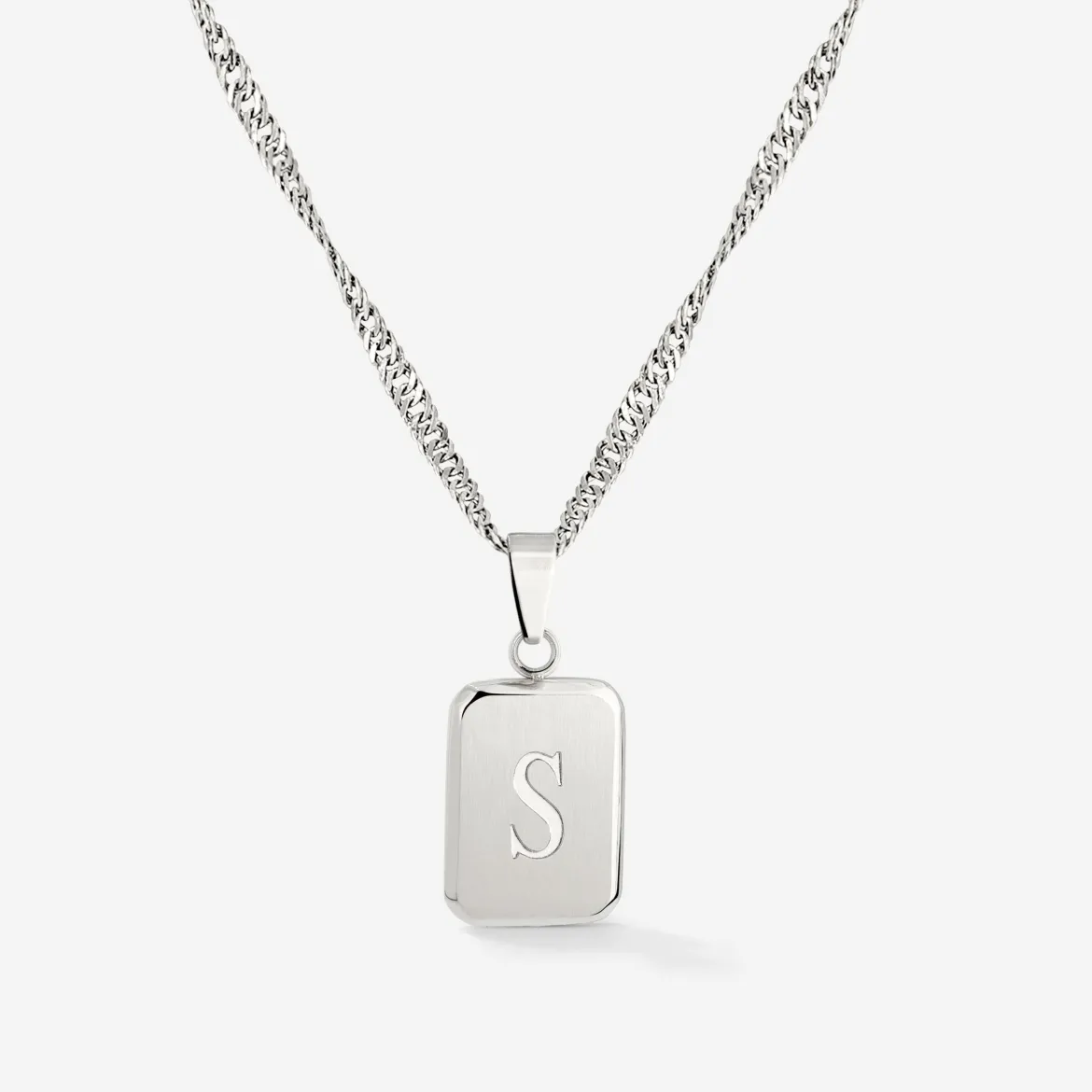 Letter Necklace Silber - A