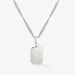 Letter Necklace Silber - A