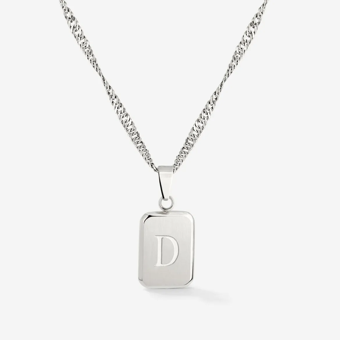 Letter Necklace Silber - A