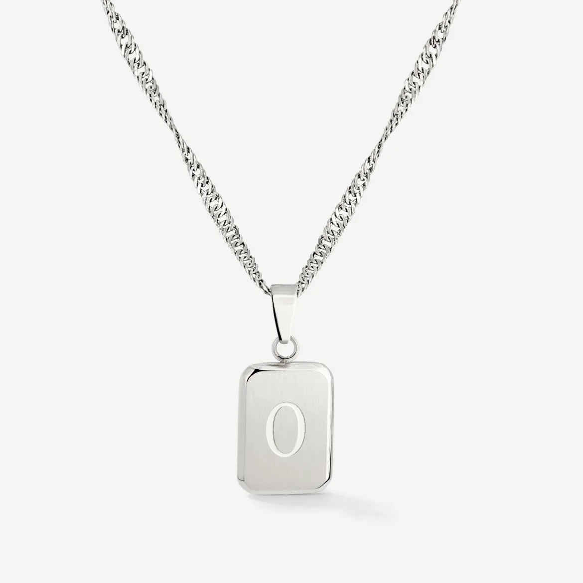 Letter Necklace Silber - A