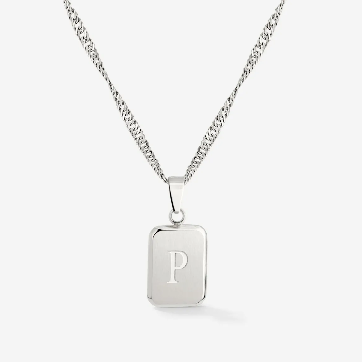 Letter Necklace Silber - A