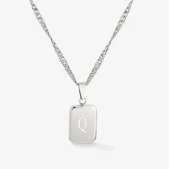 Letter Necklace Silber - A