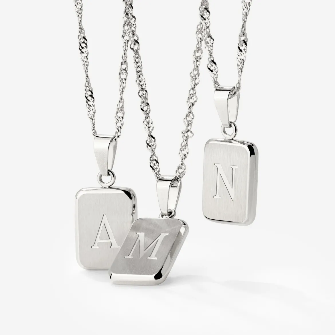 Letter Necklace Silber - A