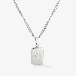 Letter Necklace Silber - A