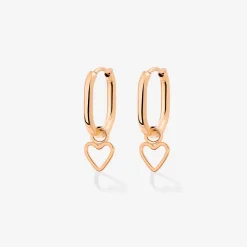 Light Heart Oval Hoopies Roségold