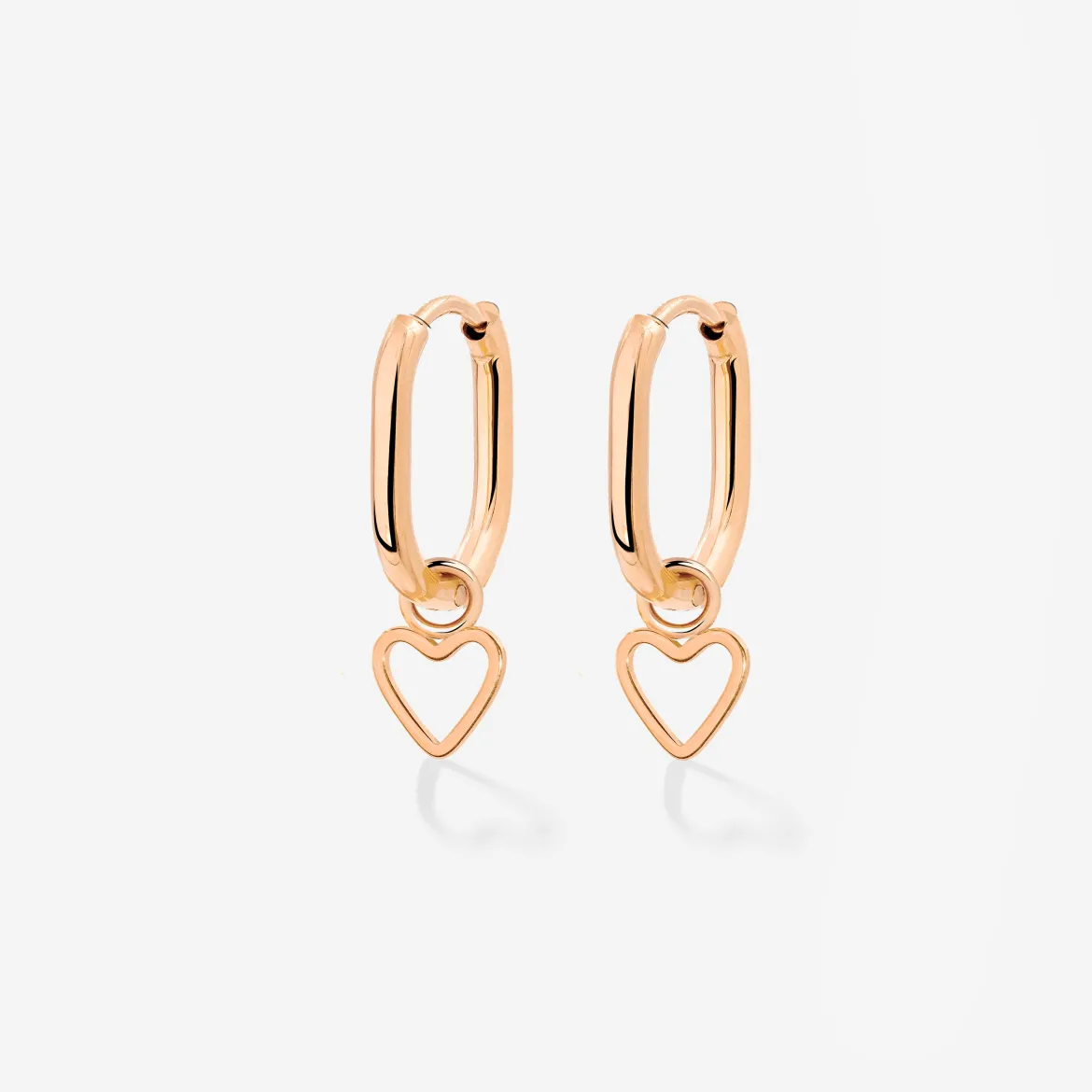 Light Heart Oval Hoopies Roségold