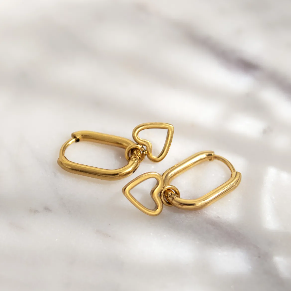 Light Heart Oval Hoopies Roségold