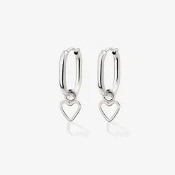 Light Heart Oval Hoopies Silber