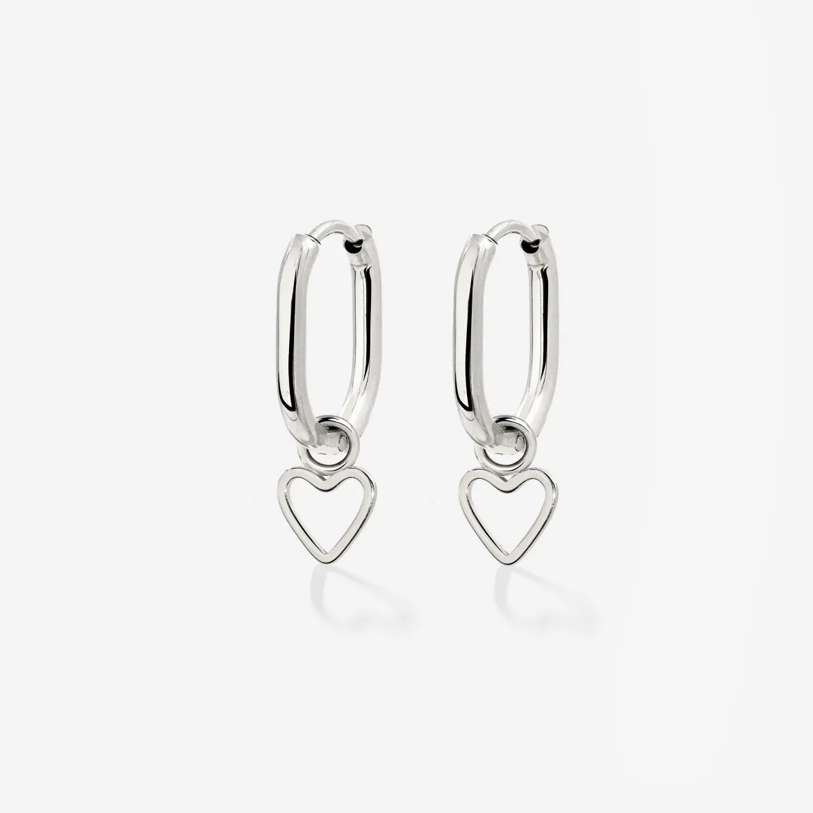 Light Heart Oval Hoopies Silber