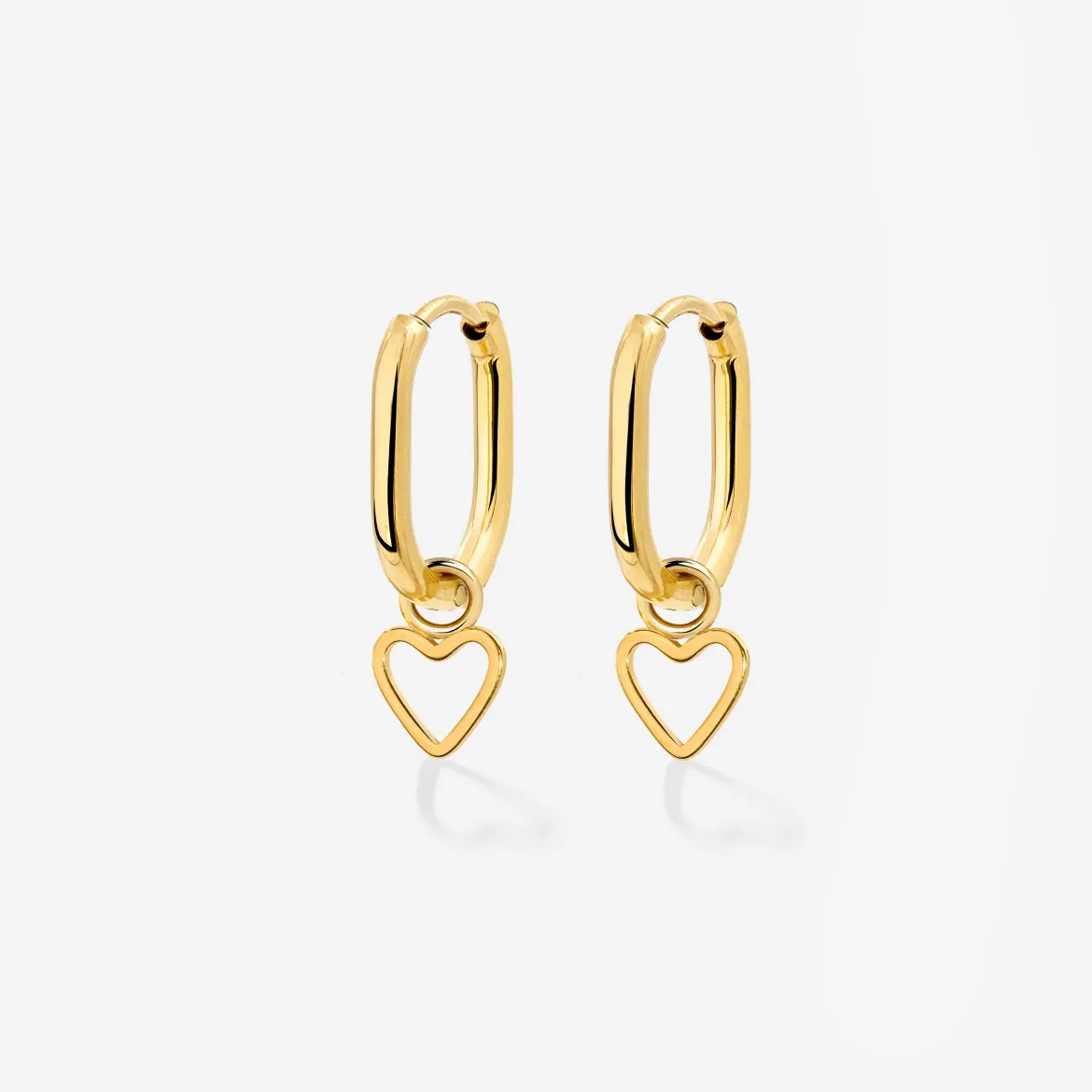 Light Heart Oval Hoopies Gold
