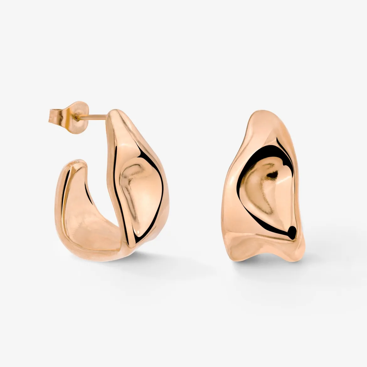 Liquid Shape Studs Roségold