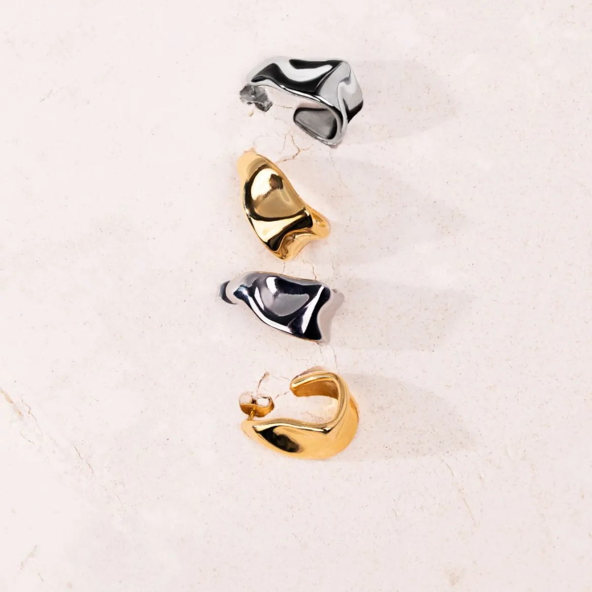 Liquid Shape Studs Roségold