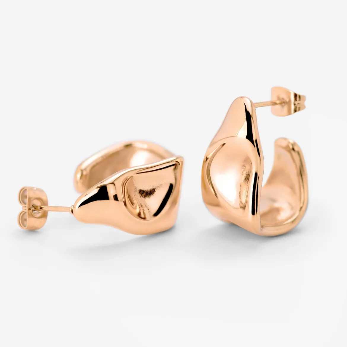 Liquid Shape Studs Roségold