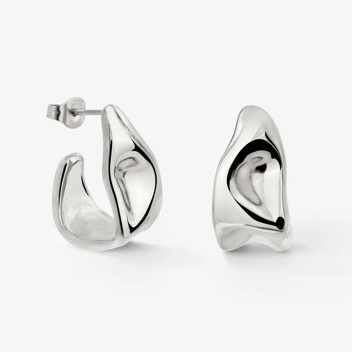 Liquid Shape Studs Silber