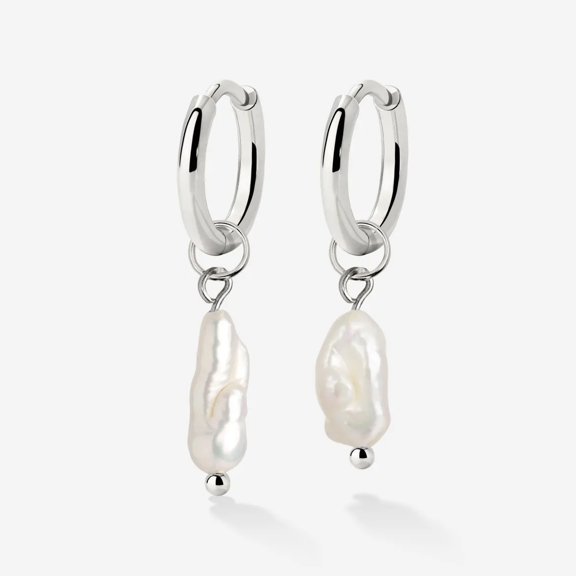 Lisas Power Pearl Hoop Set Silber