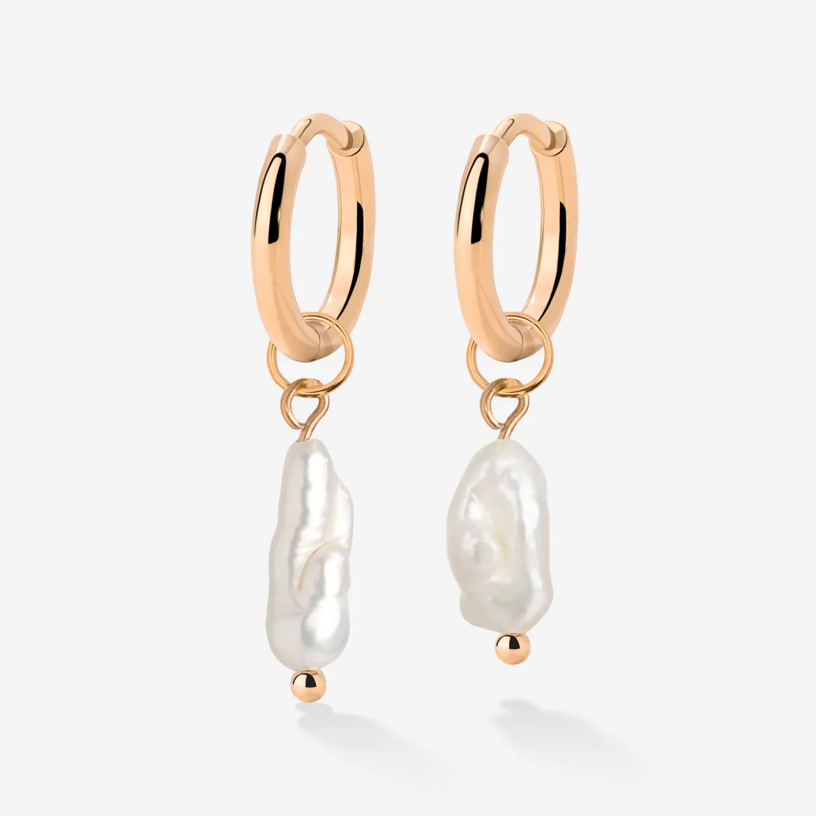 Lisas Power Pearl Hoop Set Roségold
