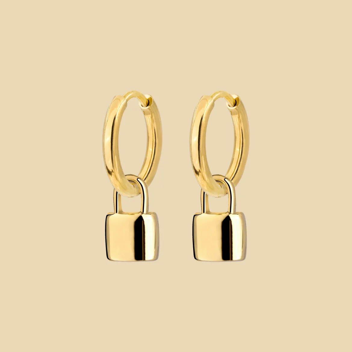 Lock in Hoop Set Small Gold