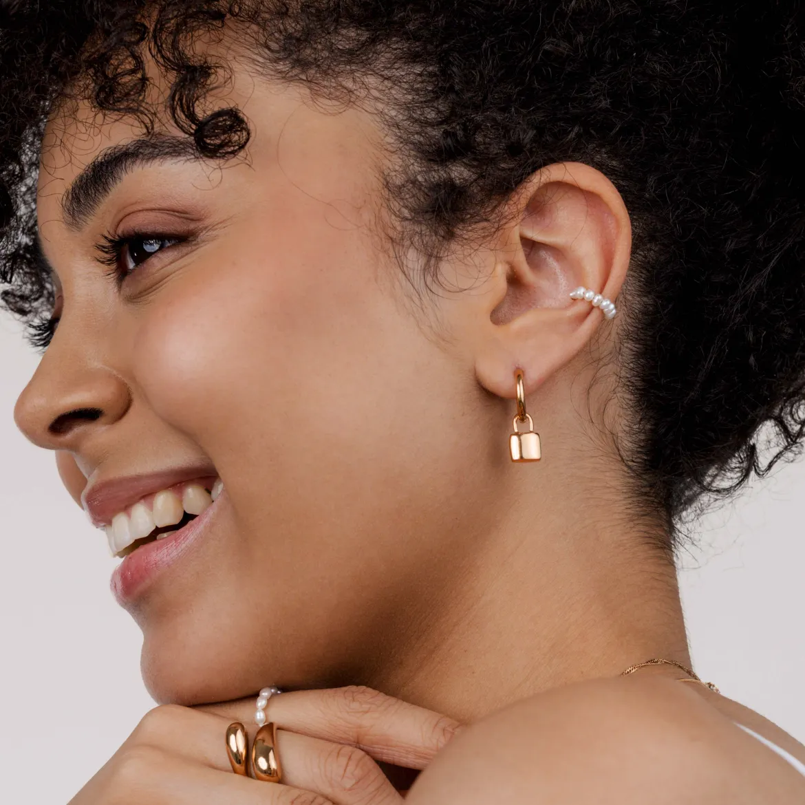 Lock in Hoop Set Small Roségold