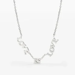 Love is Love Necklace Silber