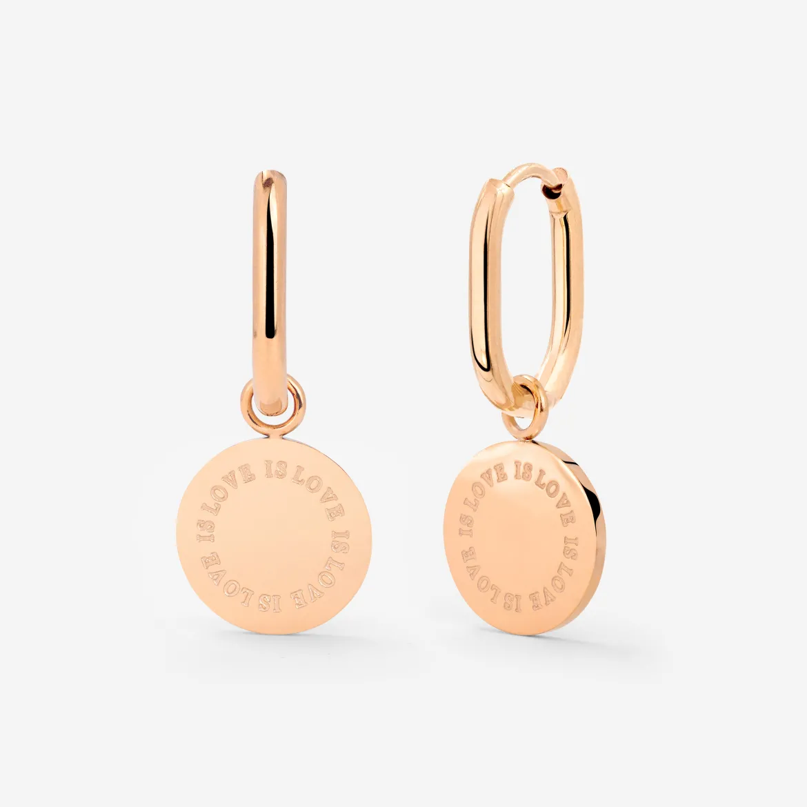 Love is Love Oval Hoop Set Baby Roségold