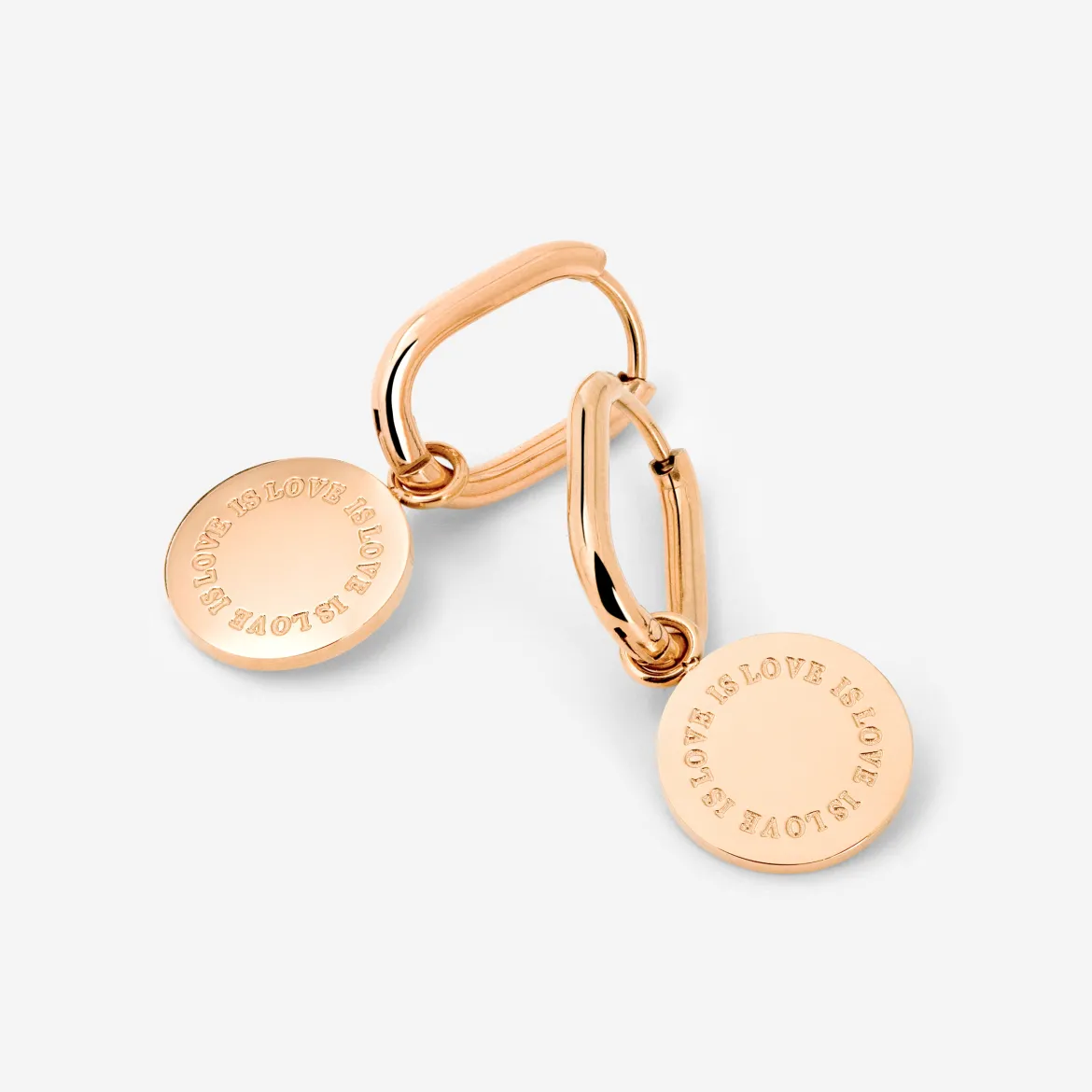 Love is Love Oval Hoop Set Baby Roségold