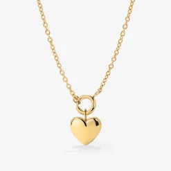 Lovely Heart Classic Chain Necklace Set Gold