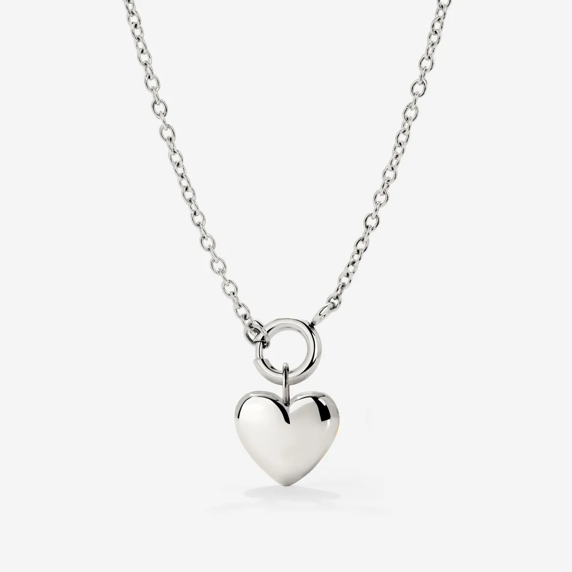 Lovely Heart Classic Chain Necklace Set Silber