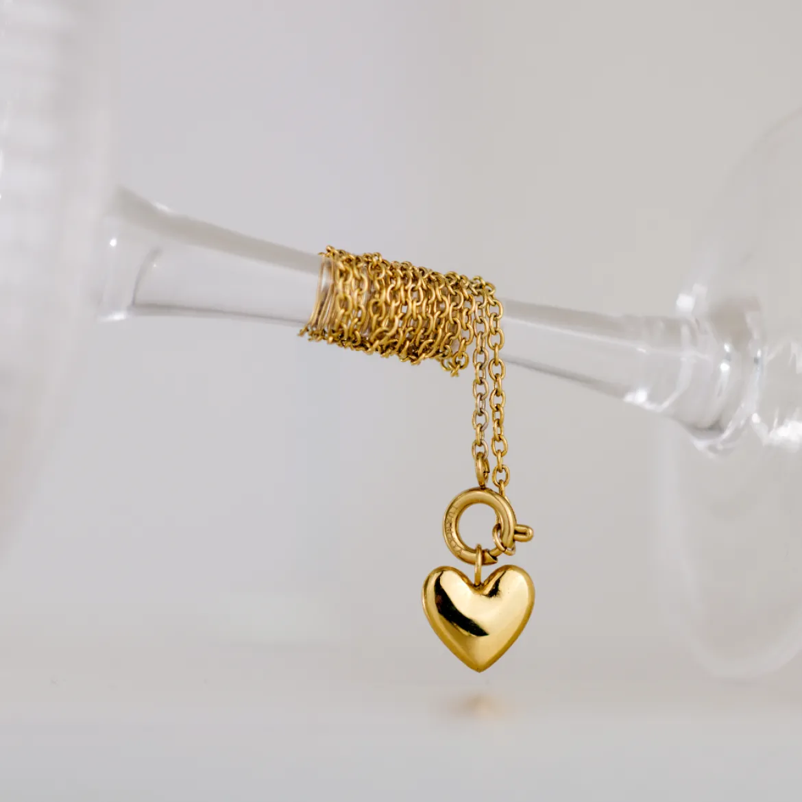 Lovely Heart Classic Chain Necklace Set Silber