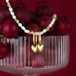 Lovely Heart Oval Hoop Set Baby Roségold
