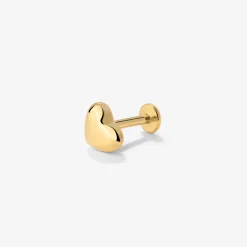 Lovely Heart Piercing Stud Gold