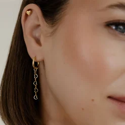 Lovely Heart Piercing Stud Gold