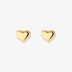 Lovely Heart Studs Gold