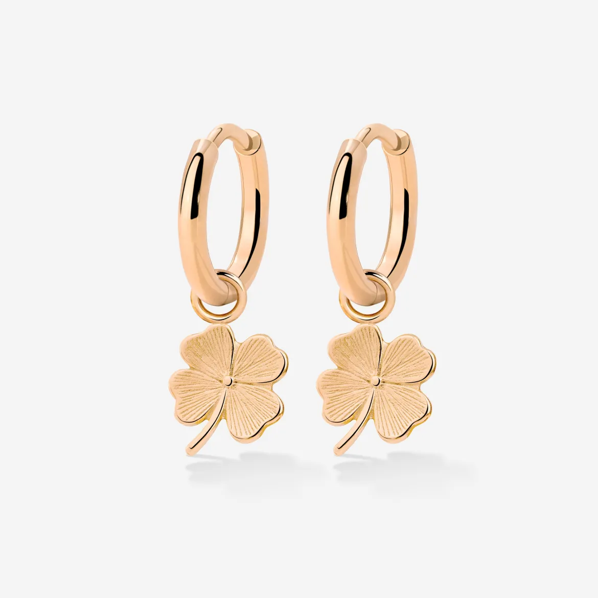 Lucky Clover Hoop Set Small Roségold