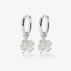 Lucky Clover Hoop Set Small Silber