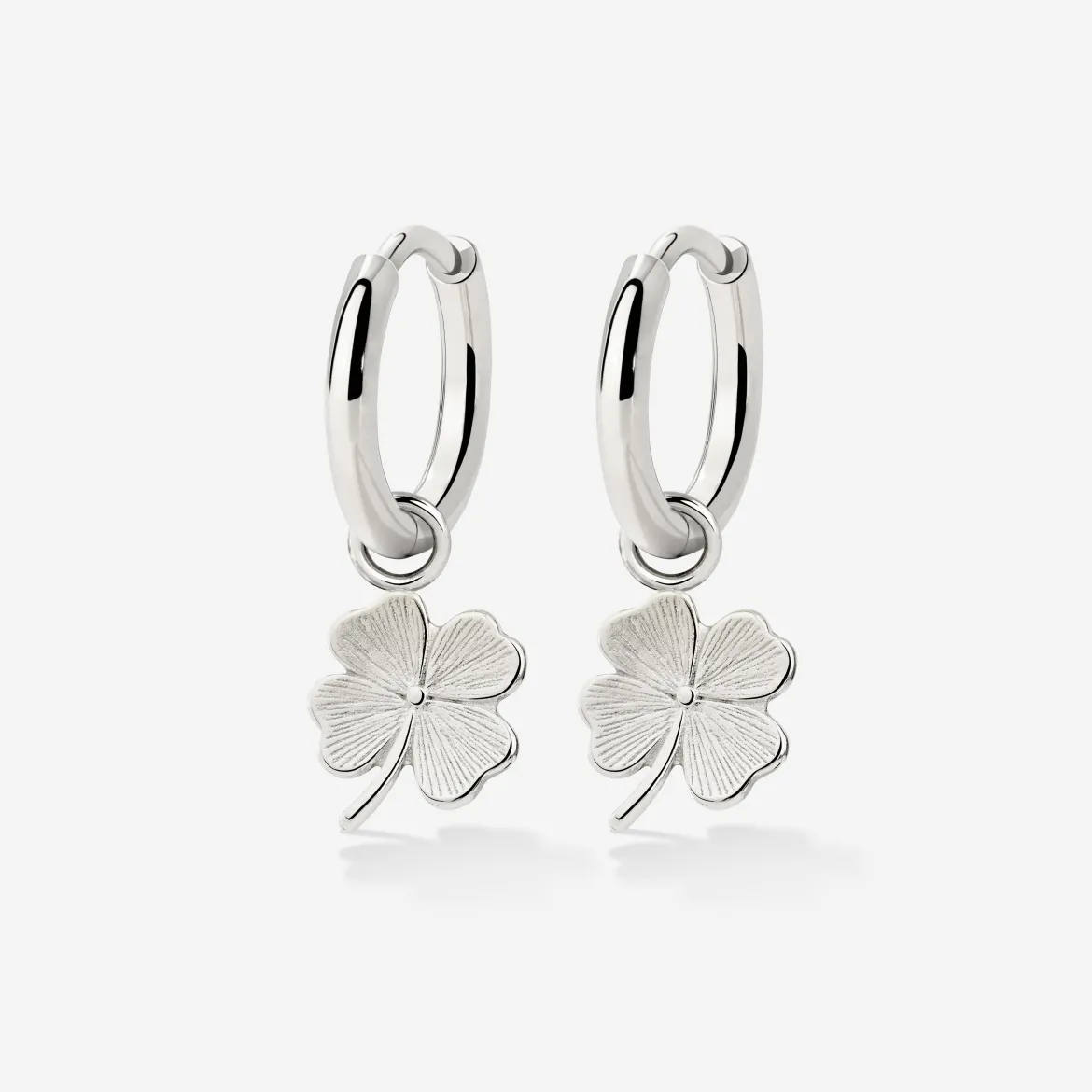 Lucky Clover Hoop Set Small Silber