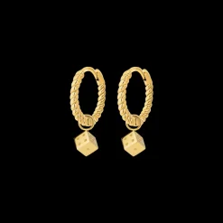 Lucky Dice Twisted Hoop Set Baby Gold