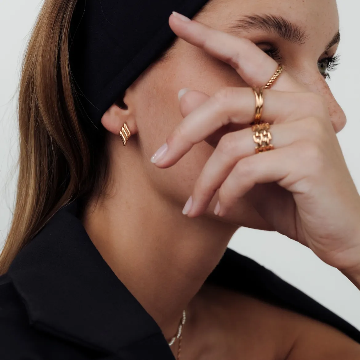 Lustrous Studs Roségold