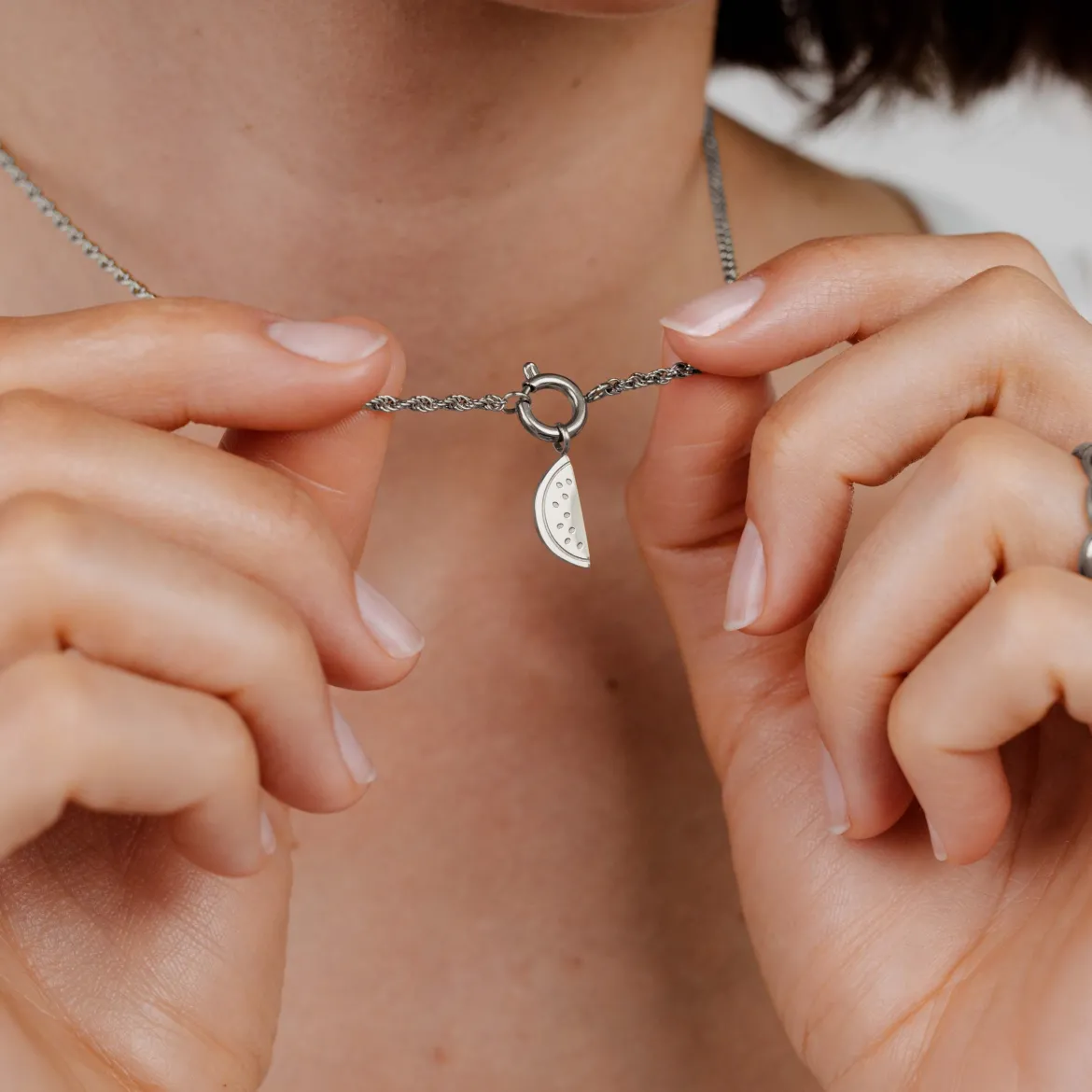 Melony Rope Chain Necklace Set Silber