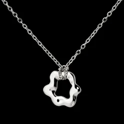Melting Donut Necklace Silber