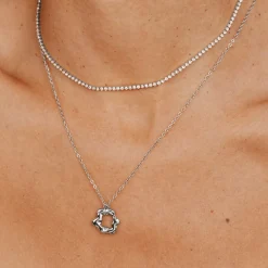 Melting Donut Necklace Silber