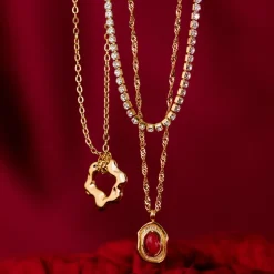 Melting Donut Necklace Silber