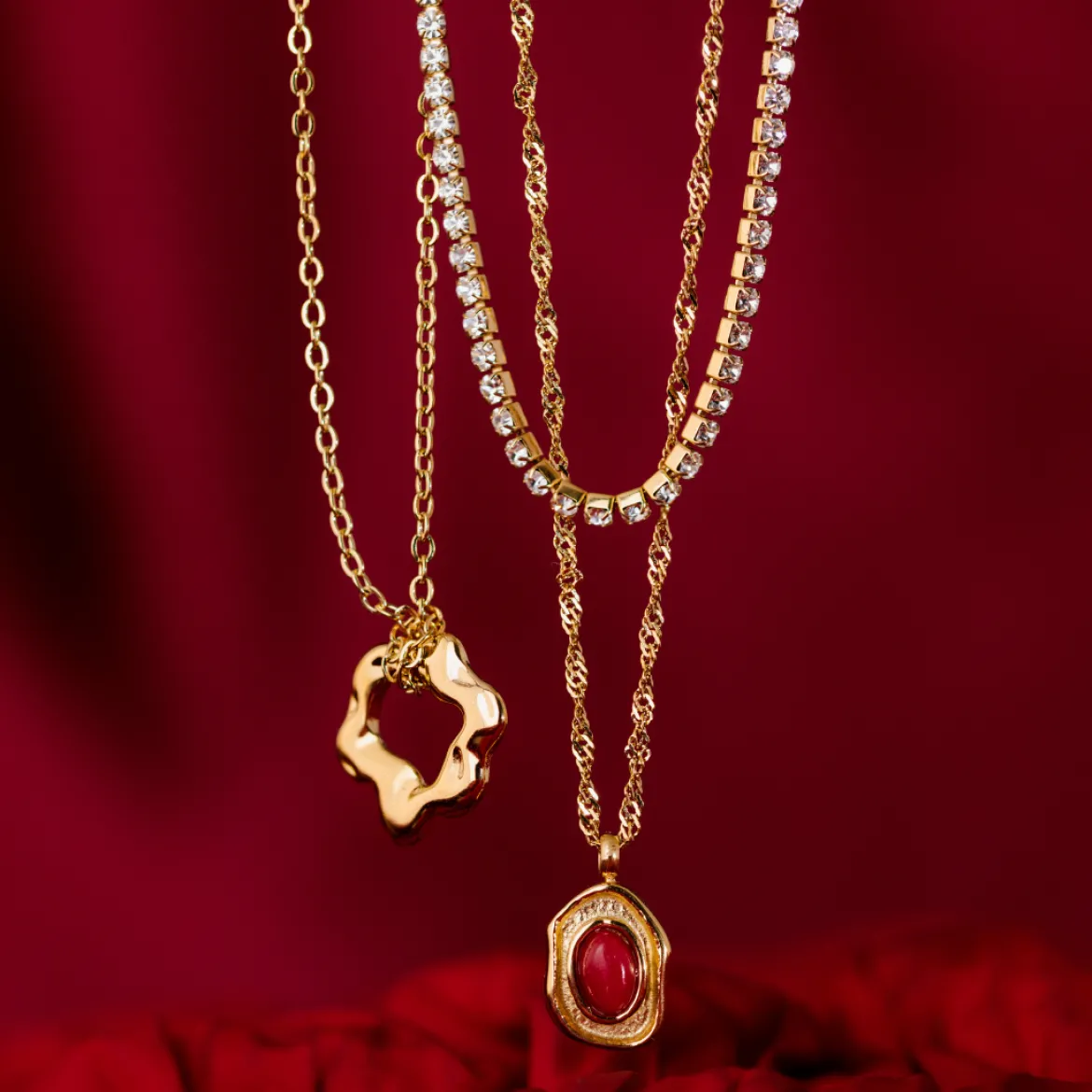 Melting Donut Necklace Silber