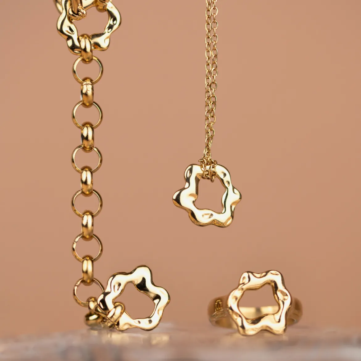 Melting Donut Necklace Silber