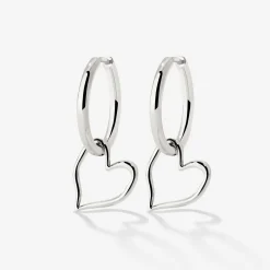 Melting Heart Hoop Set Medium Silber