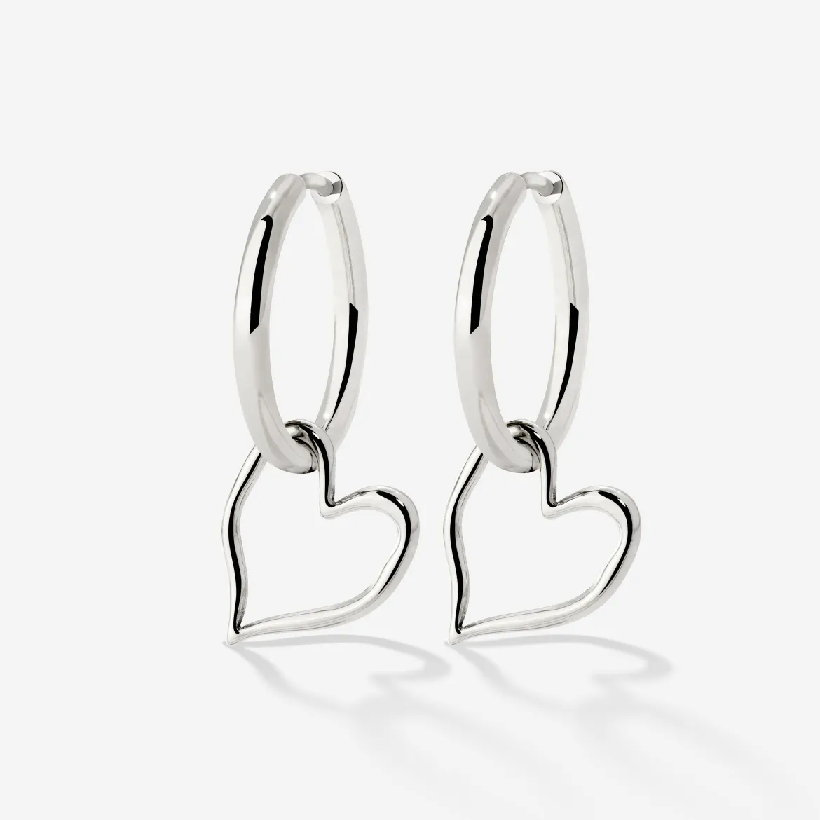 Melting Heart Hoop Set Medium Silber