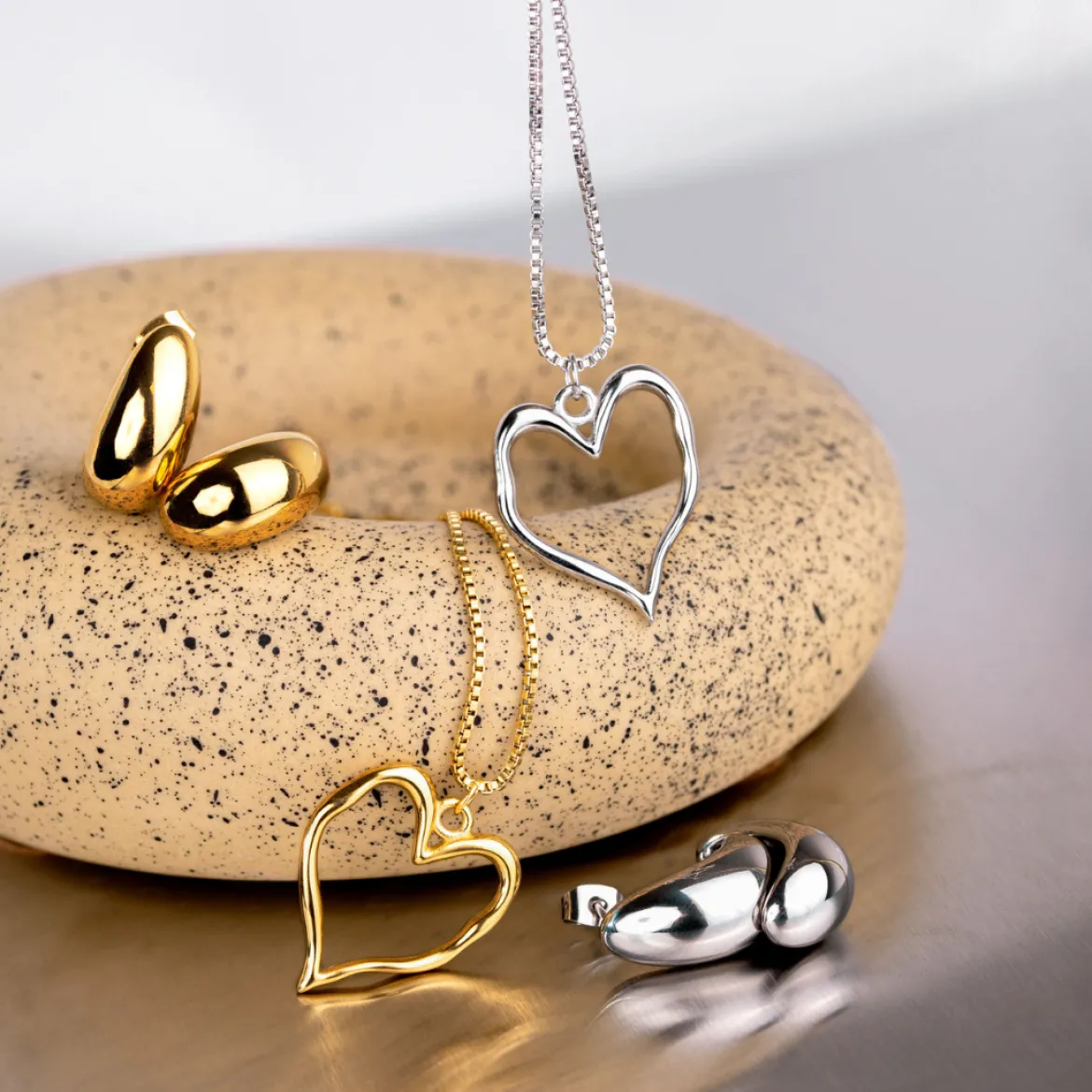 Melting Heart Necklace Roségold
