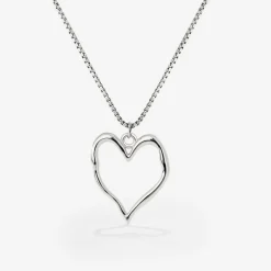 Melting Heart Necklace Silber