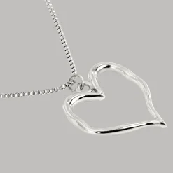 Melting Heart Necklace Silber