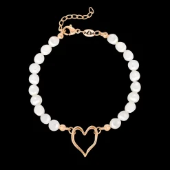 Melting Heart Pearl Bracelet Roségold