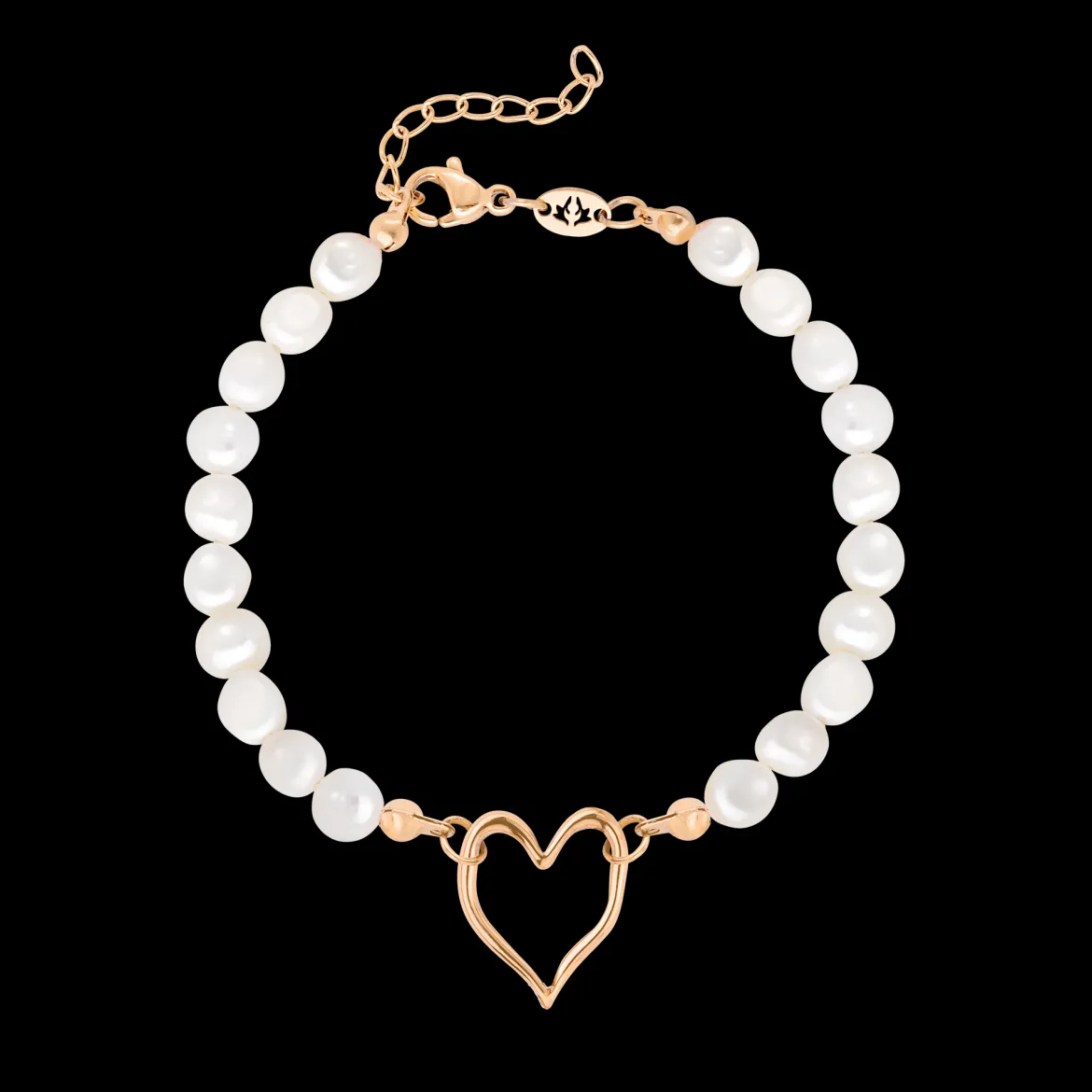 Melting Heart Pearl Bracelet Roségold